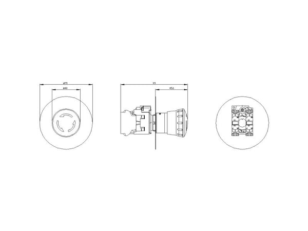 Siemens 3SU1150-1HB20-3PF0 Not-Halt-Pilzdrucktaster 1 St., IP67, IP69K, 2,23 cm, 98 mm, 119 mm, 50 mm, 136 g