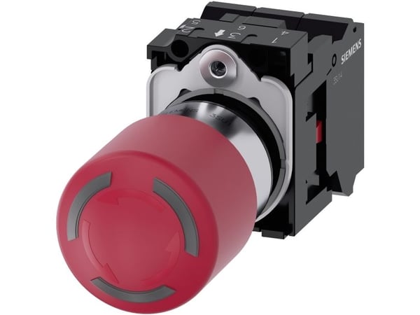 Siemens 3SU1152-1GB20-3PW0 Not-Halt-Pilzdrucktaster 1 St., IP67, IP69K, 2,23 cm, 40 mm, 100 mm, 40 mm, 170 g
