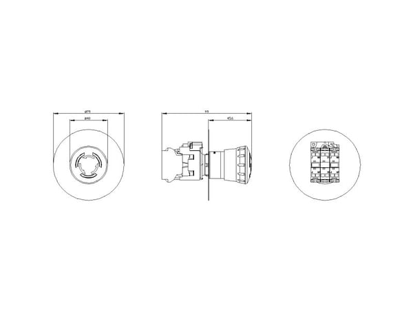 Siemens 3SU1152-1HB20-3PF0 Hätäpysäytyspainike 1 kpl.