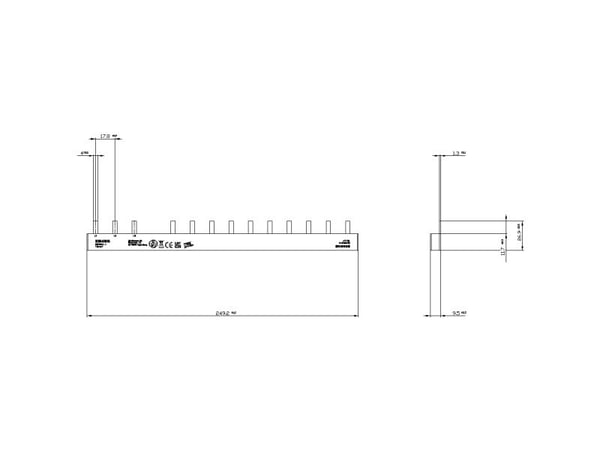 Siemens 5ST36244 stiftkoblingsskinne, 1 stk., 10 mm², 18 mm