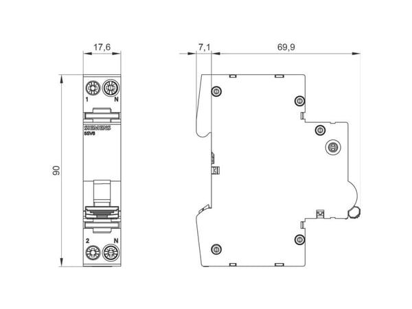 Siemens 5SV60167GV06 5SV6016-7GV06 Brandskyddsstyrning