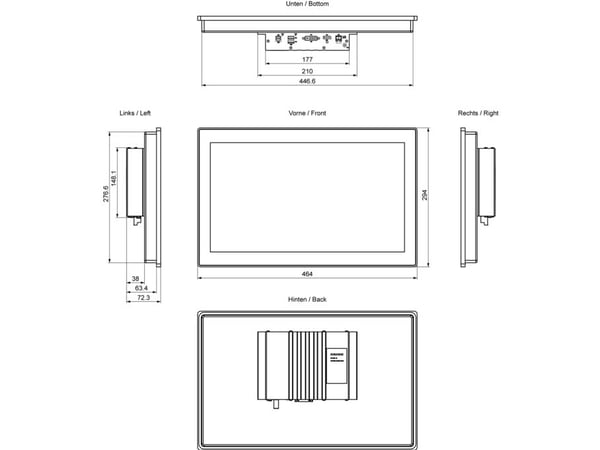 Siemens 6AV7863-6MA00-2NA0, 1080 x 1920 pixlar, 294 mm, 7,4 kg, 630 mm, 510 mm, 240 mm