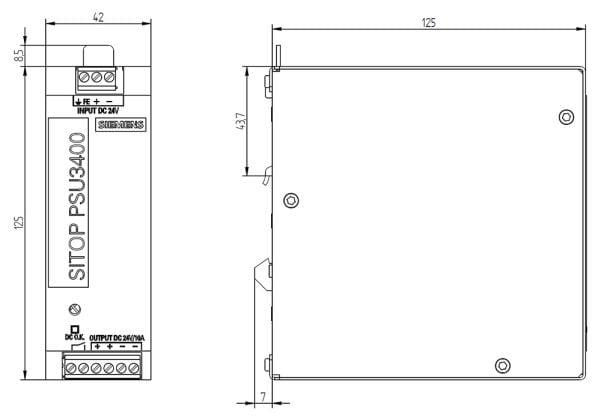 Siemens 6EP31340TA000AY0 DIN-kiskoon asennettava virtalähde (DIN-Rail) Sisältö: 1 kpl, 260 W, 42 mm, 125 mm