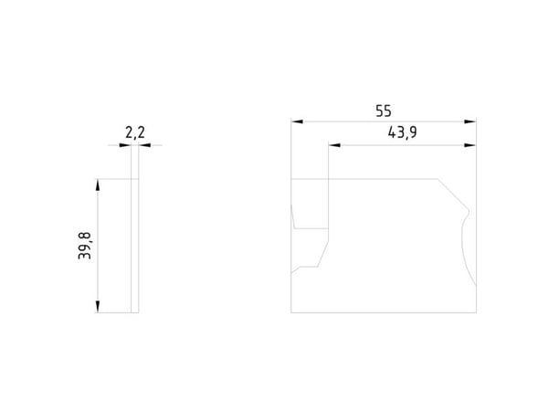 Siemens 8WH9005-3PB00, Grå, 3 g, 45 mm, 37 mm, 1 mm