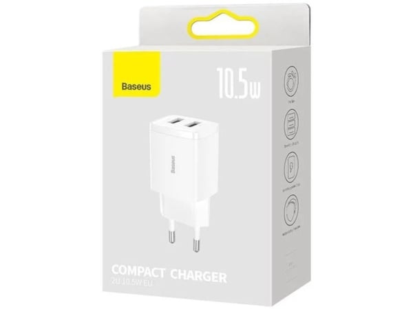 Baseus Compact, Innendørs, AC, 5 V, Hvit