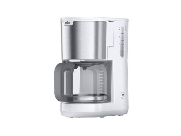 Braun PurShine KF 1500 - Kaffemaskin - 10 kopper - rustfritt stål / hvit
