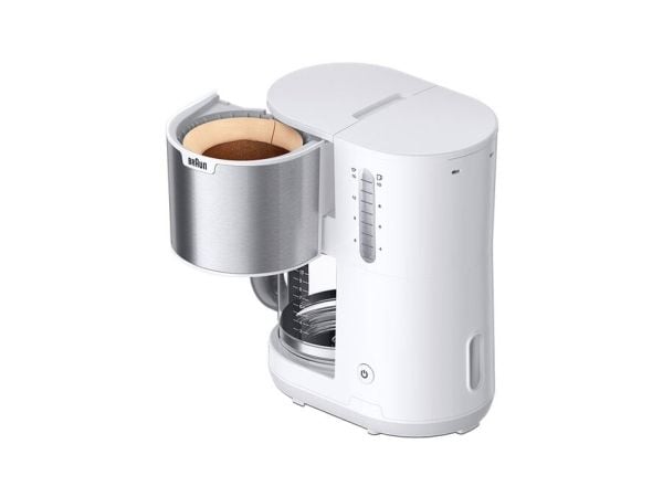 Braun PurShine KF 1500 - Kaffemaskin - 10 kopper - rustfritt stål / hvit