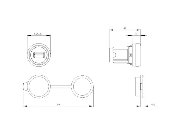 Siemens 3SU1900-0GA10-0AA0 USB-anslutning 1 st