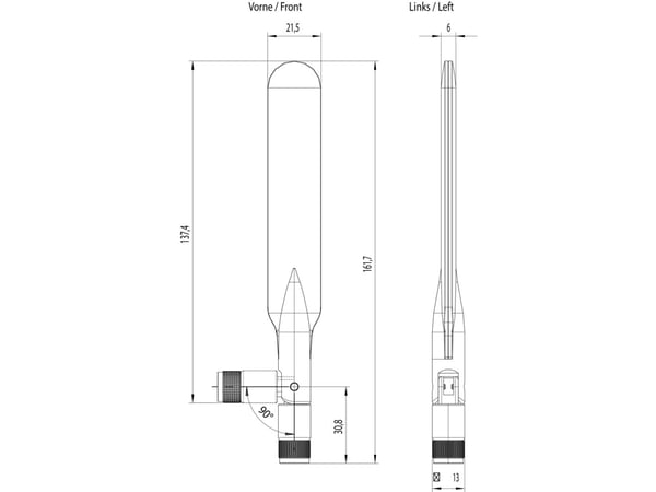 Siemens 6GK5897-4MA00-0AA3, IP65, Utomhus, RoHS, REACH, 160 mm, 17,5 mm, 32 mm