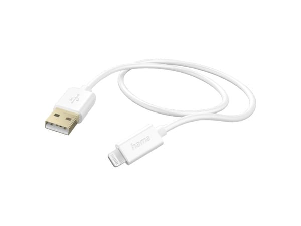 Hama 00201581, 1,5 m, Lightning, USB A, Hankontakt, Monokontakt, Vit