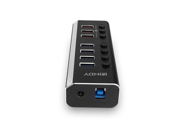 Lindy 43371, USB 3.2 Gen 1 (3.1 Gen 1) Type-B, USB 3.2 Gen 1 (3.1 Gen 1) Type-A, 5000 Mbit/s, Svart, Akrylonitril-butadien-styren (ABS), Aluminium,...