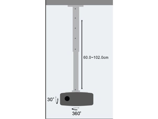 TECHly ICA-PM 102XL - Monteringssett (takmontering) - for projektor - aluminium - sølv - takmonterbar