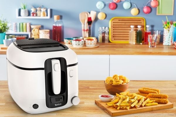 Tefal Super Uno FR3140, Fritös, 1,3 kg, 2,2 l, Kol, Vit, Knappar