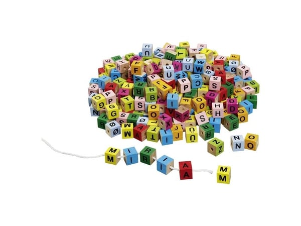 Goki Letter cubes, Children''s bead set, 4 år, Tre, 325 stykker Goki Letter cubes, Children''s bead set, 4 år, Tre, 325 stykker