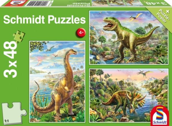 Schmidt Spiele 56202, 48 brikker, Dinosaurer, 4 År Schmidt Spiele 56202, 48 brikker, Dinosaurer, 4 År