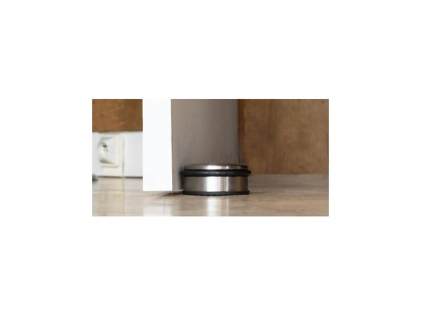 Alba DOORSTOP N, Svart, Silver, Elastomer, Stål, Golvmonterad, 1 styck, 90 mm, 90 mm