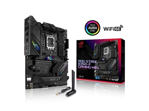ASUS ROG STRIX B760-F GAMING WIFI - Hovedkort - ATX - LGA1700-sokkel - B760 Chipset - USB-C 3.2 Gen 2x2, USB 3.2 Gen 2, USB 3.2 Gen 1, USB4 - 2.5 G...