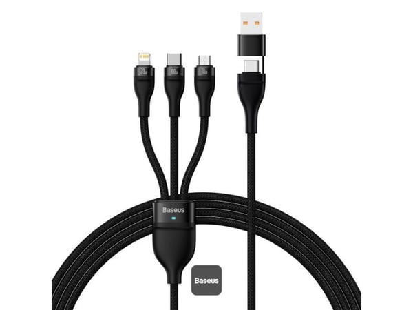 Baseus CASS030101, 1,2 m, USB A/USB C, USB C/Micro-USB B/Lightning, Svart