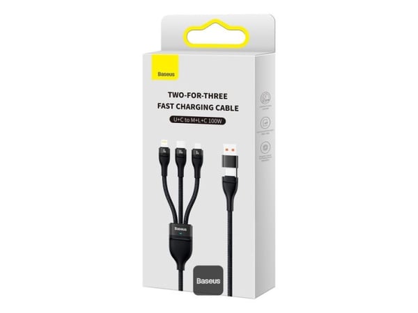 Baseus CASS030101, 1,2 m, USB A/USB C, USB C/Micro-USB B/Lightning, Svart
