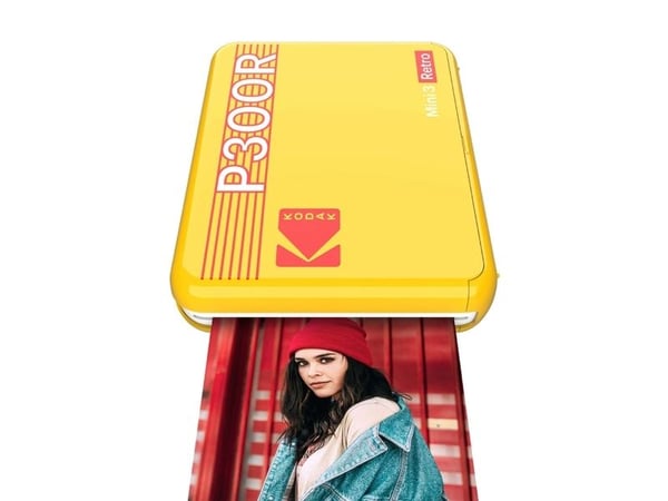 Kodak Photo Printer Mini 3 Retro - Skirver - farge - fargesublimering - 76.2 x 76.2 mm - Bluetooth - gul