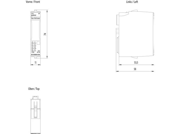 SIEMENS 6ES7136-6BA01-0CA0 SIMATIC DP, elektronikmodul för ET 200SP (6ES71366BA010CA0)