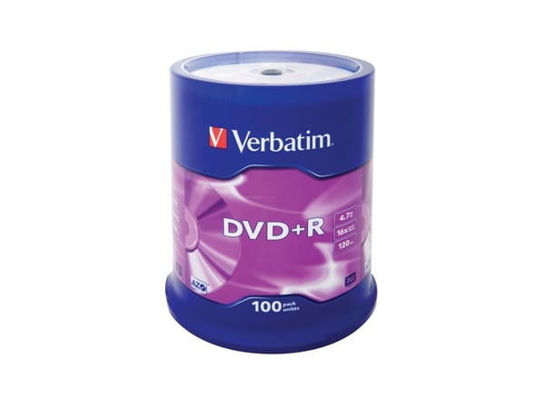Verbatim - 100 x DVD+R - 4.7 GB 16x - matt silver - spindel