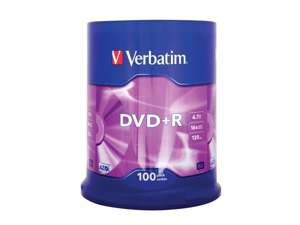 Verbatim - 100 x DVD+R - 4.7 GB 16x - matt silver - spindel