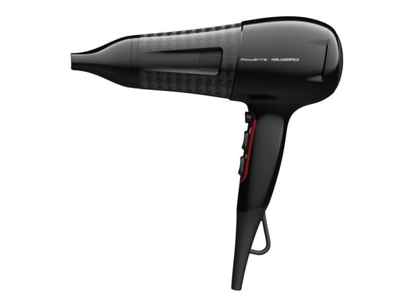 Rowenta x Karl Lagerfeld CV591L Powerline Hair Dryer 2100W with Ion Booster and Thermo Control - Black/Red