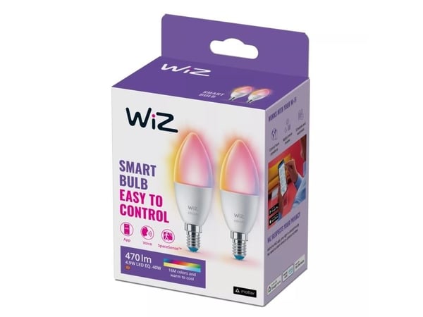 Wi-Fi BLE 40W C37 E14 922-65 RGB 2PF/6