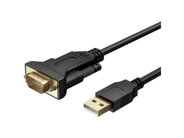 Techly IDATA USB2-SER-1A, Musta, 1,5 m, USB A-tyyppi, DB-9, Uros, Uros