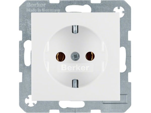 Berker 47438989, Typ F, Vit, Duroplast, IP20, 250 V, 16 A