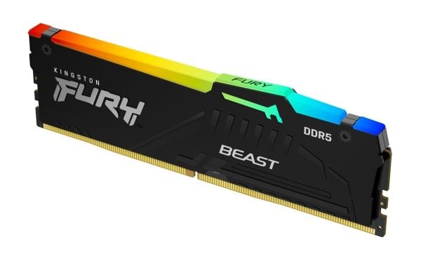 Kingston FURY Beast RGB - DDR5 - sett - 64 GB: 4 x 16 GB - DIMM 288-pin - 5600 MT/s / PC5-44800 - CL40 - 1.25 V - ikke-bufret - on-die ECC - svart