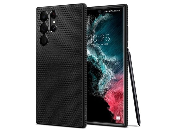 Spigen Liquid Air -suojakotelo Samsung Galaxy S22 Ultra -mallille – mattamusta