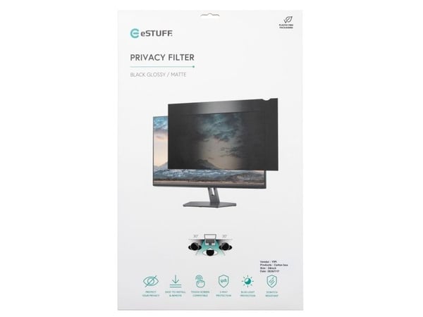 eSTUFF GLBB31698393, 80 cm (31.5"), 16:9, Näyttö, Kehyksetön näytön yksityisyyssuodatin, Kiiltävä/Matta, Häikäisynesto