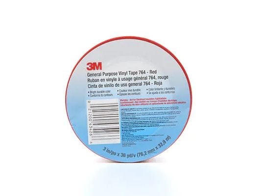 3M 764R5033, Röd, Buntning, Märkning, Tätning, Polyvinylklorid (PVC), Nötningshärdig, 5 ° C, 75 ° C