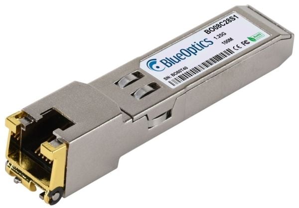 BlueOptics E1MGTX-A-BO, Koppar, 1250 Mbit/s, SFP, 100 m, 1.25 Gigabit Ethernet, IEEE 802.3ab