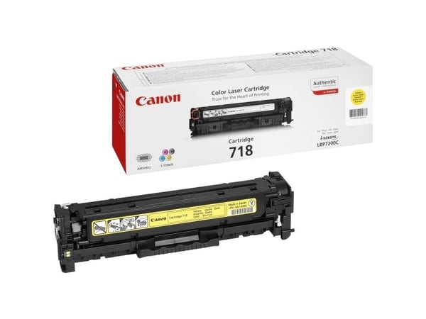 Canon 718 Yellow - Gul - original - tonerpatron - for imageCLASS LBP7200; i-SENSYS MF8330, MF8350; Laser Shot LBP-7200; Satera MF8330, MF8350