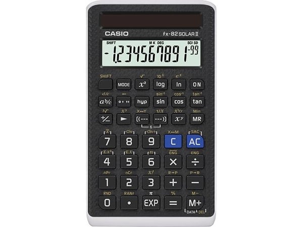 Casio FX-82 SOLAR - Vetenskaplig kalkylator - 10 siffror + 2 exponenter - solcellspanel