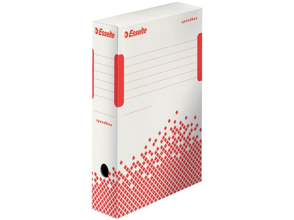 Esselte Speedbox arkistointilaatikko FSC® 80 mm, Kartonki, Valkoinen, A4, Maisema/Muotokuva, 80 mm, 250 mm