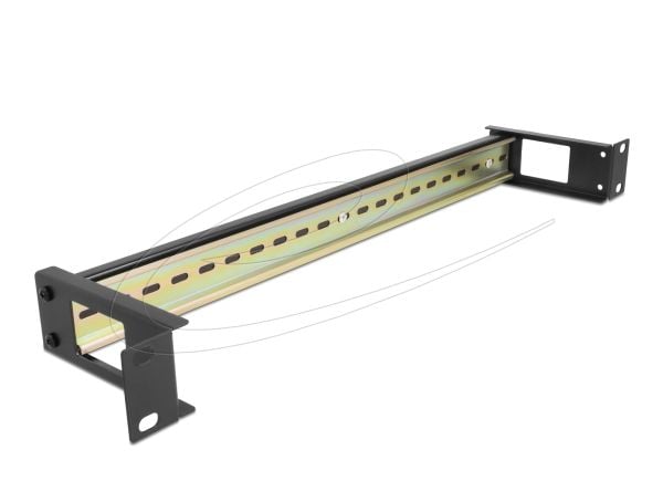 Delock 19" DIN-skinnepanel med sidekabelinnføring 1 U sort