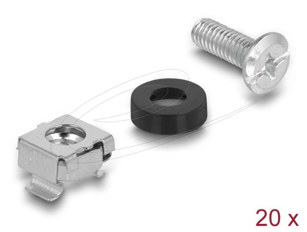 DeLOCK 42420, Ruuvi, Musta, Metallinen, 20 kpl
