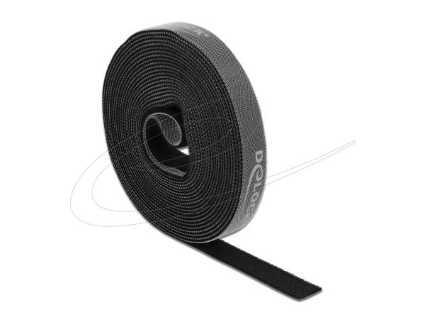 Delock - Kabelbandsrulle - 5 m - svart