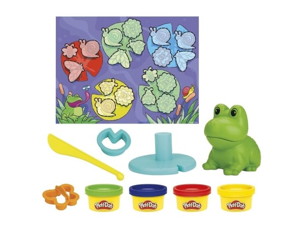 Play-Doh Frog ''n Colors Starter Set, Pysselset för barn, 3 År, Giftfri, Keramik, Multifärg