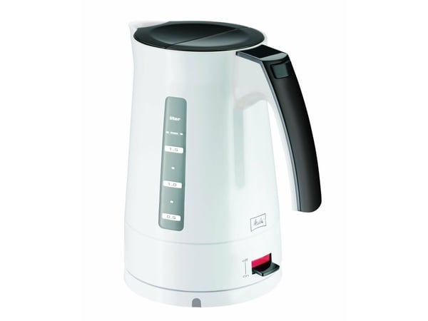 Melitta Enjoy Aqua, 1,7 L, 2400 W, Musta, Valkoinen, Veden tason ilmaisin, Ylikuumenemissuoja, Johdoton