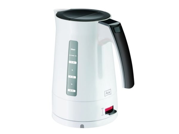 Melitta Enjoy Aqua, 1,7 L, 2400 W, Musta, Valkoinen, Veden tason ilmaisin, Ylikuumenemissuoja, Johdoton