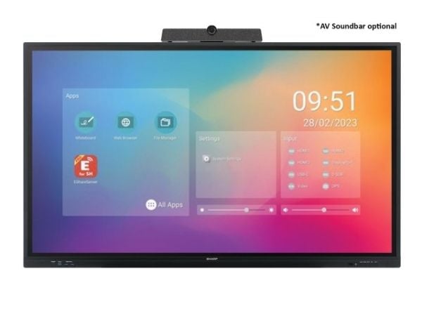 Sharp PN-LC752, Platt skärm för digital skyltning, 190,5 cm (75"), LCD, 3840 x 2160 pixlar, Wi-Fi, 16/7