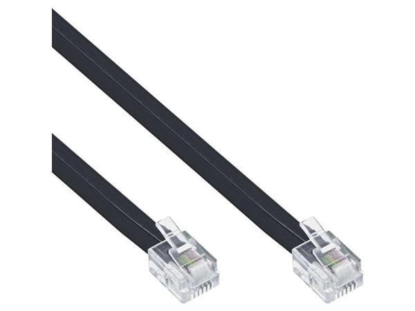 InLine 18844L, 3 m, RJ11, RJ11, svart, Jack