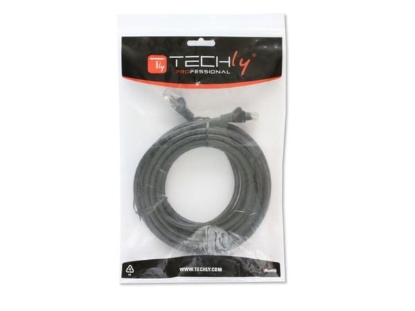 Techly ICOC CCA5U-0025-BKT, 0,25 m, Cat5e, U/UTP (UTP), RJ-45, RJ-45, Sort