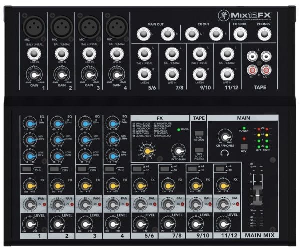 Mackie Mix12FX, 12 kanaler, Sort Mackie Mix12FX, 12 kanaler, Sort