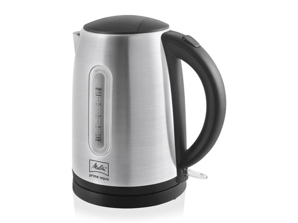 Melitta Prime Aqua, 1,7 L, 2200 W, Musta, Ruostumaton teräs, Ruostumaton teräs, Veden tason ilmaisin, Ylikuumenemissuoja